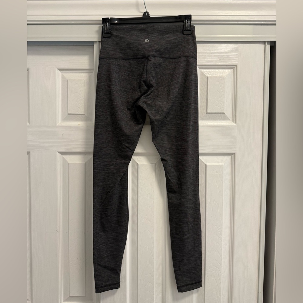 Lululemon heather gray full length leggings, size 6